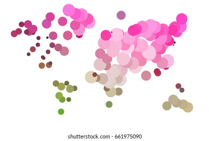 Light Pink, Green vector red pattern of geometric circles, shapes. Colorful mosaic banner. Geometric background with colored disks.