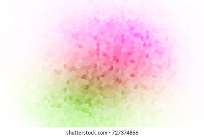 Light Pink, Green vector red pattern of geometric circles, shapes. Colorful mosaic banner. Geometric background with colored disks.