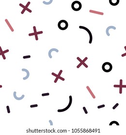 Light Pink, Green vector seamless background with lines, ovals. Seamless gradient abstract lines on white background. Pattern for trendy fabric, wallpapers.