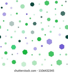 Light Pink, Green vector seamless backdrop with hexagons. Illustration with set of colorful hexagons. New template for your brand book.