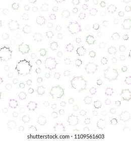 Light Pink, Green vector seamless cover with spots. Abstract illustration with colored bubbles in nature style. New design for ad, poster, banner of your website.
