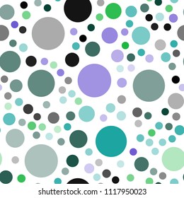 Light Pink, Green vector seamless texture with disks. Abstract illustration with colored bubbles in nature style. Pattern can be used as texture of wallpapers.