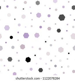 Light Pink, Green vector seamless texture with colorful hexagons. Abstract illustration with colorful hexagons. Pattern can be used for landing pages.