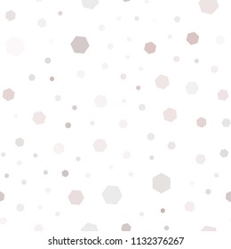 Light Pink, Green vector seamless texture with colorful hexagons. Illustration of colored hexagons on white surface. Pattern for texture of wallpapers.