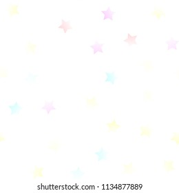 Light Pink, Green vector seamless cover with small and big stars. Shining colored illustration with stars. Best design for your ad, poster, banner.