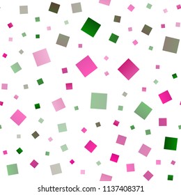 Light Pink, Green vector seamless layout with lines, rectangles. Glitter abstract illustration with rectangular shapes. Pattern can be used for websites.