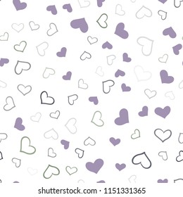 Light Pink, Green vector seamless layout with sweet hearts. Decorative shining illustration with hearts on abstract template. Pattern for marriage gifts, congratulations.