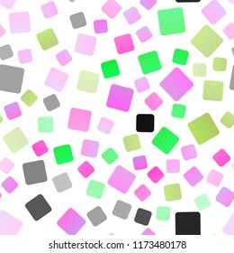 Light Pink, Green vector seamless texture in rectangular style. Decorative design in abstract style with rectangles. Pattern for busines ad, booklets, leaflets