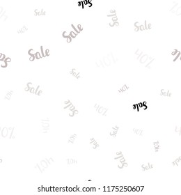 Light Pink, Green vector seamless layout with discount of 40%. Illustration with signs of sales on abstract template. Backdrop for mega promotions, discounts.