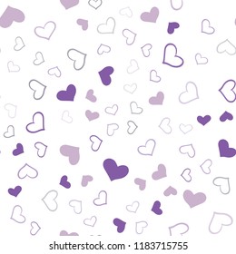 Light Pink, Green vector seamless background with hearts. Illustration with hearts in love concept for valentine's day. Template for Valentine's greeting postcards.