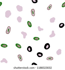 Light Pink, Green vector seamless template with circles. Abstract illustration with colored bubbles in nature style. Template for business cards, websites.