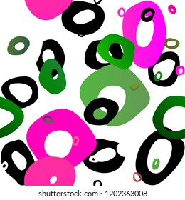 Light Pink, Green vector seamless background with bubbles. Blurred decorative design in abstract style with bubbles. Trendy design for wallpaper, fabric makers.