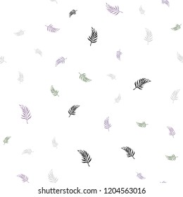 Light Pink, Green vector seamless natural pattern with leaves. New colorful illustration in doodle style with leaves. Template for business cards, websites.