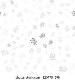 Light Pink, Green vector seamless natural artwork with leaves, branches. Colorful abstract illustration with leaves in doodle style. Pattern for design of window blinds, curtains.