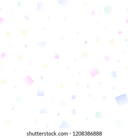 Light Pink, Green vector seamless texture in poly style with circles, cubes. Abstract illustration with colorful dots, lines, cubes. Template for business cards, websites.