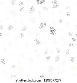 Light Pink, Green vector seamless elegant wallpaper with leaves, branches. Creative illustration in blurred style with leaves, branches. Pattern for design of fabric, wallpapers.
