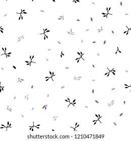 Light Pink, Green vector seamless doodle backdrop with leaves. leaves on blurred abstract background with gradient. Trendy design for wallpaper, fabric makers.