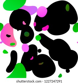 Light Pink, Green vector seamless layout with circle spots. Blurred decorative design in abstract style with bubbles. Pattern for trendy fabric, wallpapers.