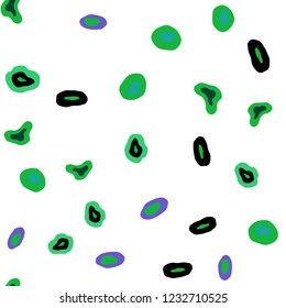 Light Pink, Green vector seamless template with circles. Glitter abstract illustration with blurred drops of rain. Pattern for design of fabric, wallpapers.