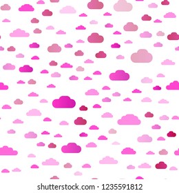 Light Pink, Green vector seamless cover with clouds. Illustration with abstract gradient clouds. Trendy design for wallpaper, fabric makers.