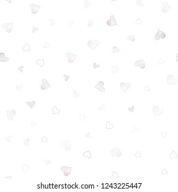 Light Pink, Green vector seamless cover with Shining hearts. Beautiful colored illustration with hearts in celebration style. Pattern for marriage gifts, congratulations.