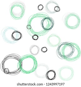 Light Pink, Green vector seamless layout with circle shapes. Illustration with set of shining colorful abstract circles. Texture for window blinds, curtains.