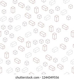 Light Pink, Green vector seamless, isometric texture in rectangular style. Beautiful illustration with rectangles and squares. Pattern for trendy fabric, wallpapers.