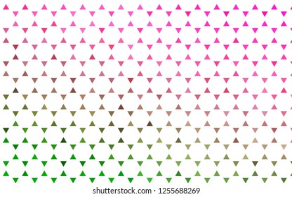 Light Pink, Green vector seamless pattern in polygonal style. Illustration with set of colorful triangles. Pattern for trendy fabric, wallpapers.