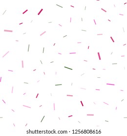 Light Pink, Green vector seamless pattern with narrow lines. Modern geometrical abstract illustration with staves. The pattern can be used as ads, poster, banner for commercial.