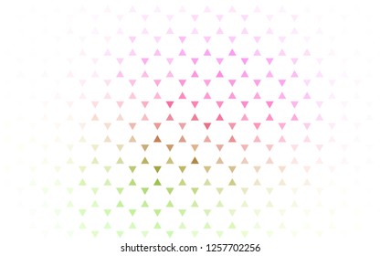 Light Pink, Green vector seamless background with triangles. Decorative design in abstract style with triangles. Pattern for design of window blinds, curtains.