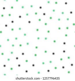 Light Pink, Green vector seamless cover with beautiful snowflakes. Colorful decorative design in xmas style with snow. Pattern for design of fabric, wallpapers.