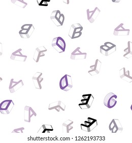 Light Pink, Green vector seamless texture with 3D ABC characters. Shining colorful 3D illustration with isolated letters. Design for wallpaper, fabric makers.