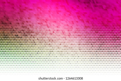 Light Pink, Green vector seamless texture in triangular style. Beautiful illustration with triangles in nature style. Pattern for design of fabric, wallpapers.