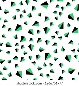 Light Pink, Green vector seamless, isometric texture with triangular style. Triangles on abstract background with colorful gradient. Pattern for trendy fabric, wallpapers.