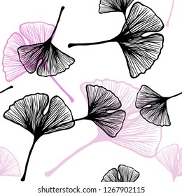 Light Pink, Green vector seamless doodle template with leaves. New colorful illustration in doodle style with leaves. Design for textile, fabric, wallpapers.