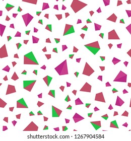 Light Pink, Green vector seamless, isometric texture with triangular style. Illustration with set of colorful triangles. Pattern for design of fabric, wallpapers.