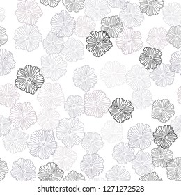 Light Pink, Green vector seamless natural pattern with flowers. Shining colored illustration with flowers. Design for wallpaper, fabric makers.