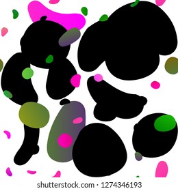 Light Pink, Green vector seamless pattern with spheres. Glitter abstract illustration with blurred drops of rain. Template for business cards, websites.