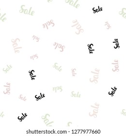 Light Pink, Green vector seamless cover with symbols of sales. Abstract illustration with colorful gradient symbols of sales. Backdrop for ads, leaflets of Black Friday.