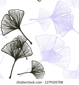 Light Pink, Green vector seamless natural artwork with leaves. Modern geometrical abstract illustration with leaves. Texture for window blinds, curtains.