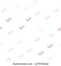 Light Pink, Green vector seamless pattern with sale signs. Gradient illustration with discount signs on white backdrop. Backdrop for mega promotions, discounts.