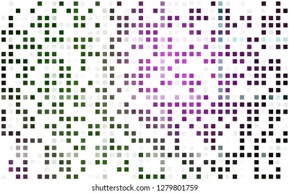 Light Pink, Green vector seamless backdrop with rectangles, squares. Rectangles on abstract background with colorful gradient. Pattern for design of window blinds, curtains.