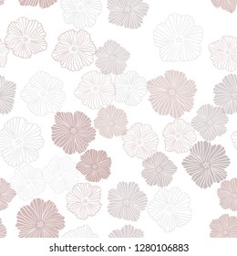 Light Pink, Green vector seamless doodle pattern with flowers. Modern abstract illustration with flowers. Pattern for trendy fabric, wallpapers.