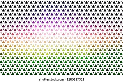 Light Pink, Green vector seamless template with crystals, triangles. Illustration with set of colorful triangles. Pattern for design of window blinds, curtains.