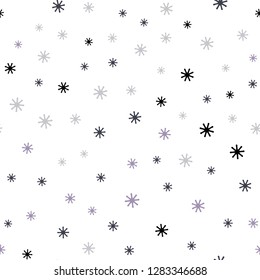 Light Pink, Green vector seamless background with xmas snowflakes. Modern geometrical abstract illustration with snowflakes. Template for business cards, websites.