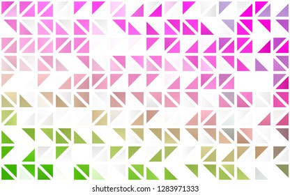 Light Pink, Green vector seamless cover in polygonal style. Illustration with set of colorful triangles. Template for business cards, websites.