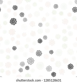 Light Pink, Green vector seamless texture with colored snowflakes. Snow on blurred abstract background with gradient. Trendy design for wallpaper, fabric makers.