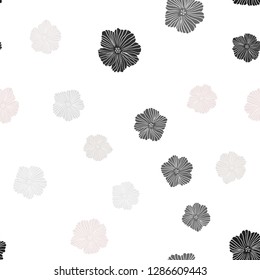 Light Pink, Green vector seamless abstract design with flowers. Colorful illustration with flowers in doodle style. Pattern for trendy fabric, wallpapers.