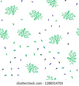 Light Pink, Green vector seamless elegant template with leaves, branches. Leaves and branches with gradient on white background. Texture for window blinds, curtains.
