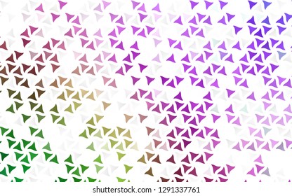 Light Pink, Green vector seamless background with triangles. Triangles on abstract background with colorful gradient. Trendy design for wallpaper, fabric makers.